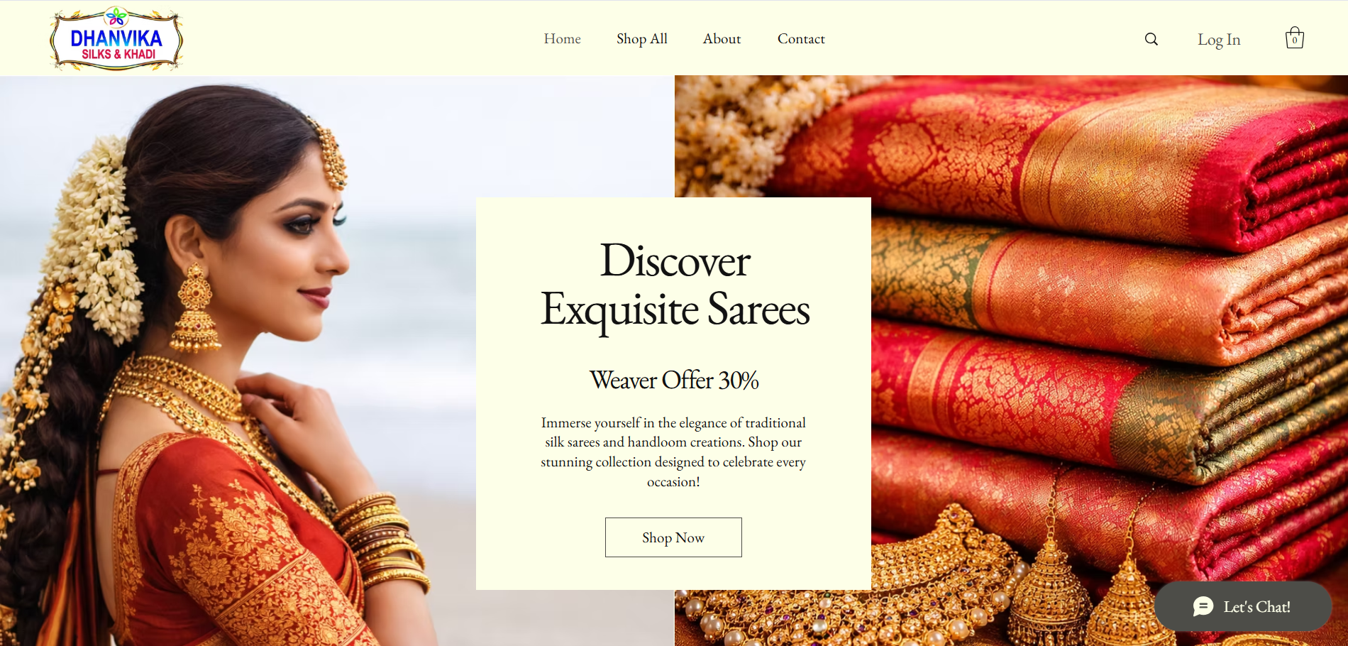 Fashion website — dhanvikaasilksandkhadi.com