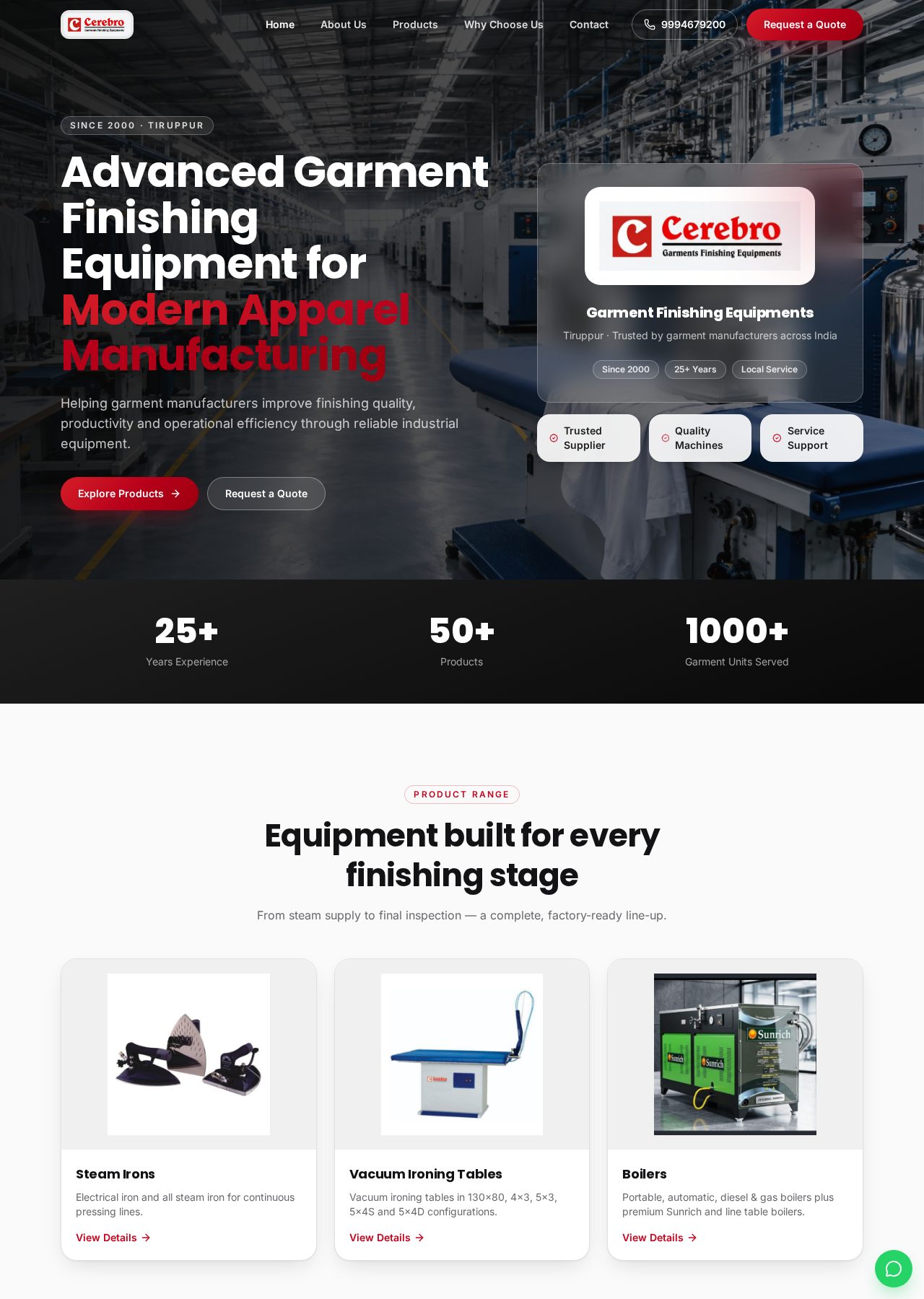 Cerebro Industrial Solutions website built by Site Easy