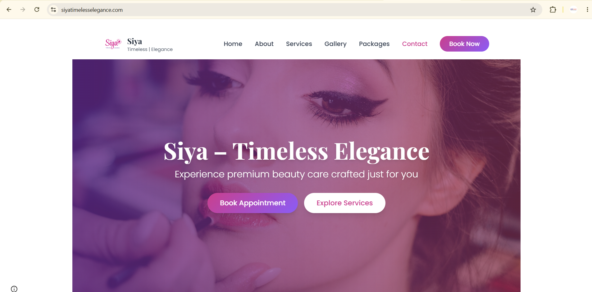 Salon & Spa website — siyatimelesselegance.com