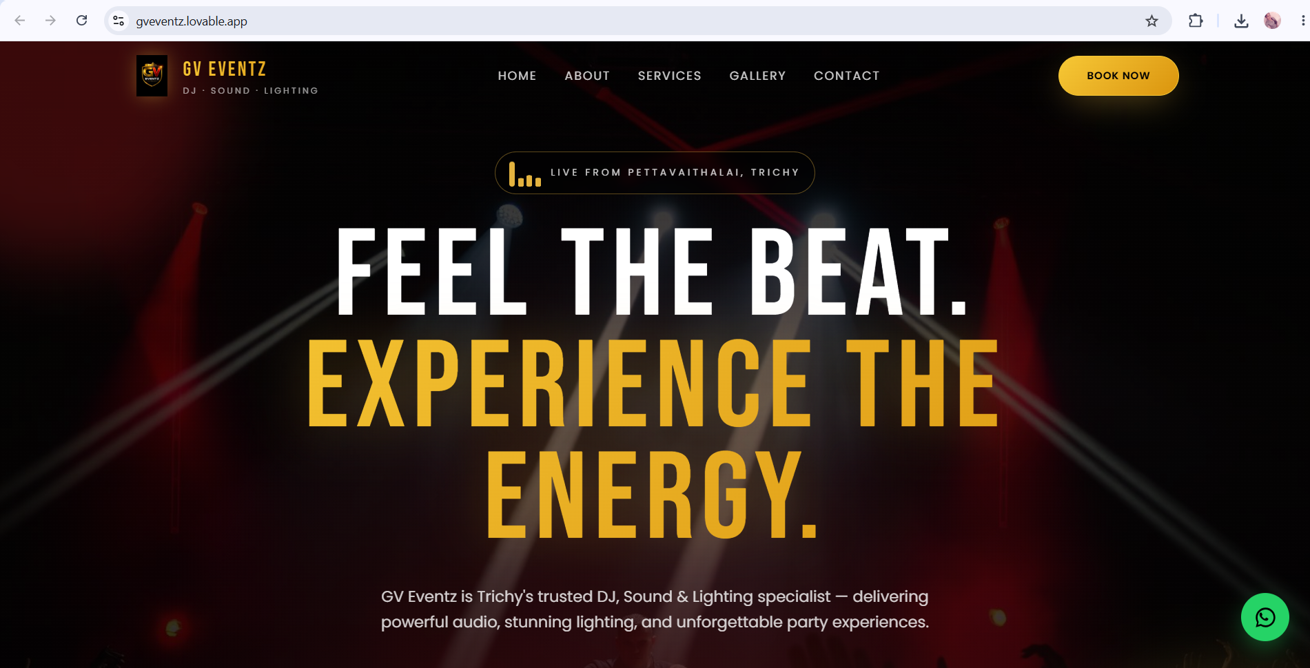 Event Planners website — gveventz.co.in